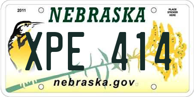 NE license plate XPE414