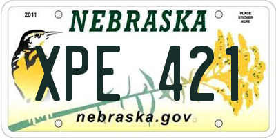NE license plate XPE421
