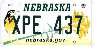 NE license plate XPE437