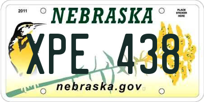 NE license plate XPE438