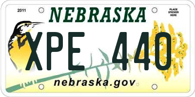 NE license plate XPE440