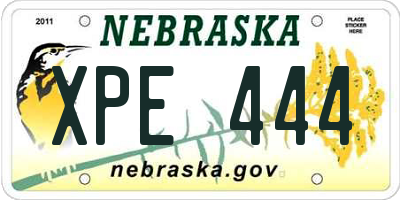 NE license plate XPE444