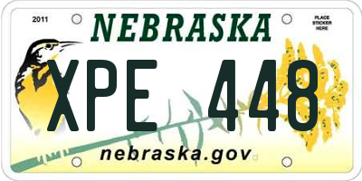 NE license plate XPE448