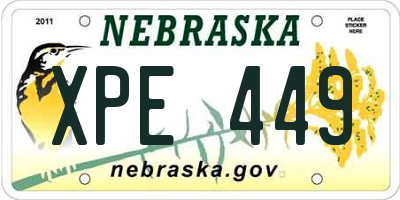 NE license plate XPE449