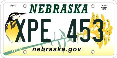 NE license plate XPE453