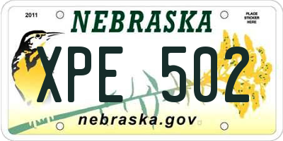 NE license plate XPE502