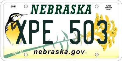 NE license plate XPE503