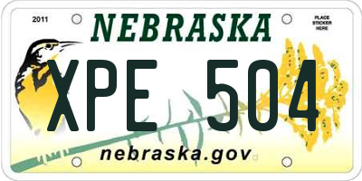 NE license plate XPE504