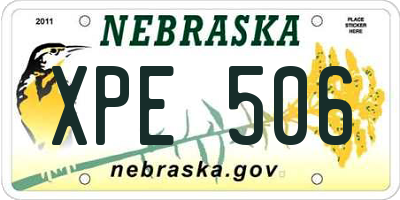 NE license plate XPE506