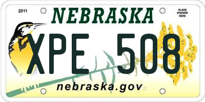 NE license plate XPE508