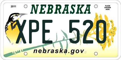 NE license plate XPE520