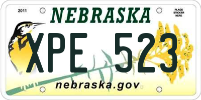 NE license plate XPE523