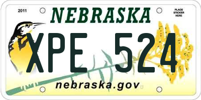 NE license plate XPE524