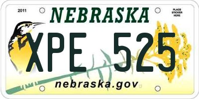 NE license plate XPE525