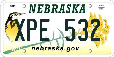 NE license plate XPE532
