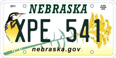 NE license plate XPE541