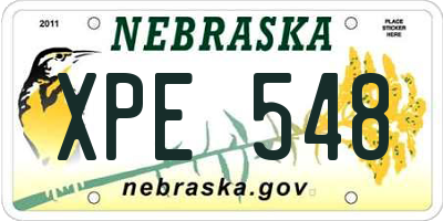 NE license plate XPE548