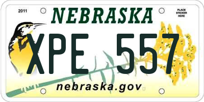NE license plate XPE557