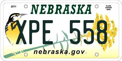 NE license plate XPE558
