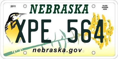 NE license plate XPE564
