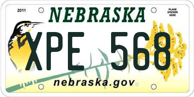 NE license plate XPE568