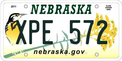 NE license plate XPE572