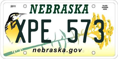 NE license plate XPE573