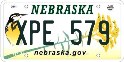 NE license plate XPE579