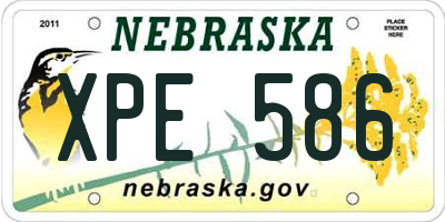 NE license plate XPE586