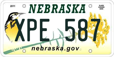 NE license plate XPE587