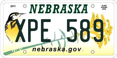 NE license plate XPE589