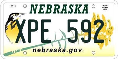 NE license plate XPE592