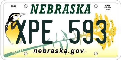 NE license plate XPE593