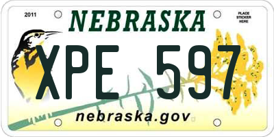 NE license plate XPE597