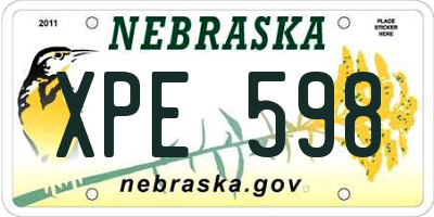 NE license plate XPE598