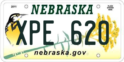 NE license plate XPE620