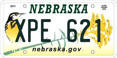 NE license plate XPE621