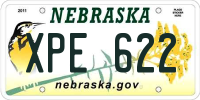 NE license plate XPE622