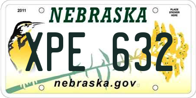 NE license plate XPE632