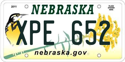 NE license plate XPE652