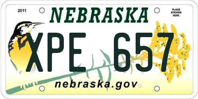 NE license plate XPE657
