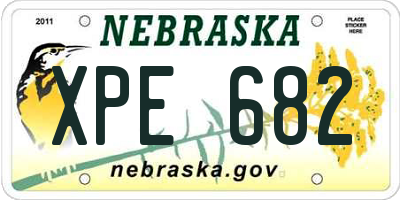 NE license plate XPE682