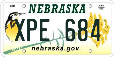 NE license plate XPE684