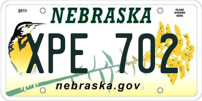 NE license plate XPE702
