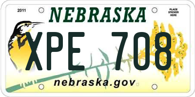 NE license plate XPE708