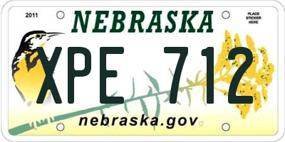 NE license plate XPE712