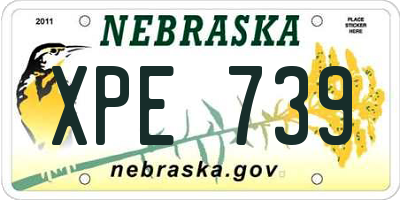 NE license plate XPE739