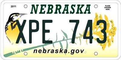 NE license plate XPE743