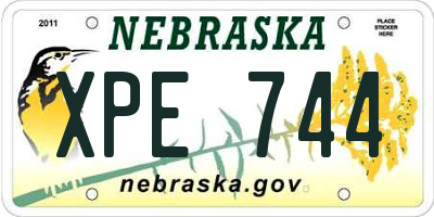 NE license plate XPE744