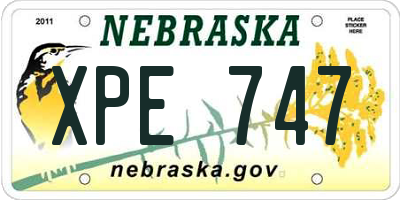 NE license plate XPE747